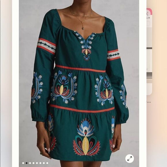 Anthropologie Let Me Be Embroidered Tunic Dress NWT - Picture 1 of 10